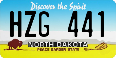ND license plate HZG441