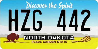 ND license plate HZG442
