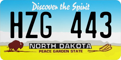 ND license plate HZG443