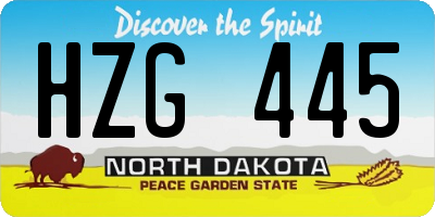 ND license plate HZG445