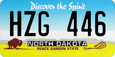 ND license plate HZG446