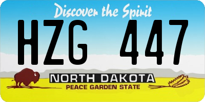 ND license plate HZG447