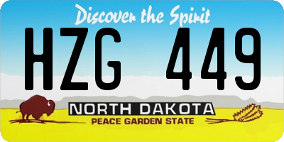 ND license plate HZG449