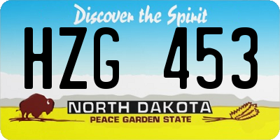 ND license plate HZG453