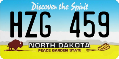 ND license plate HZG459