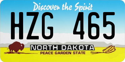 ND license plate HZG465