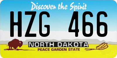 ND license plate HZG466
