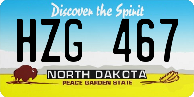 ND license plate HZG467