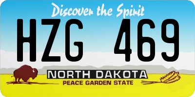 ND license plate HZG469