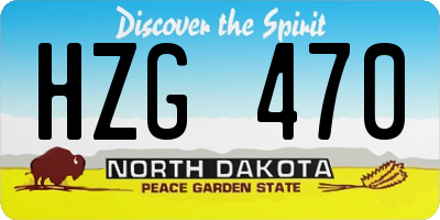 ND license plate HZG470
