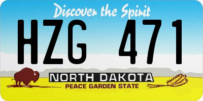 ND license plate HZG471