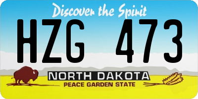 ND license plate HZG473