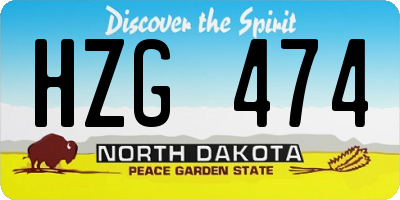 ND license plate HZG474