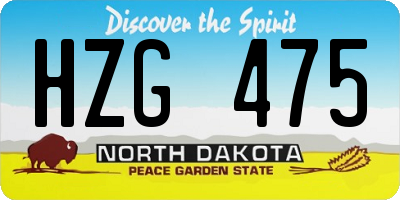 ND license plate HZG475