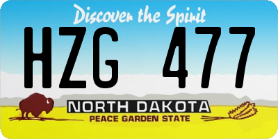 ND license plate HZG477