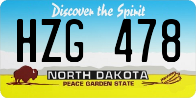 ND license plate HZG478