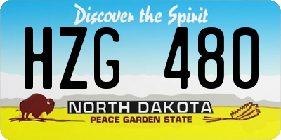 ND license plate HZG480