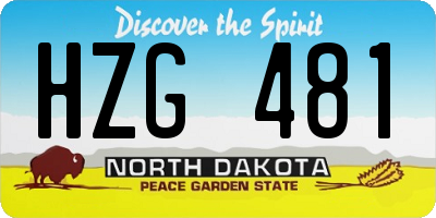 ND license plate HZG481