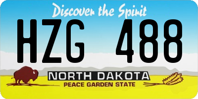 ND license plate HZG488