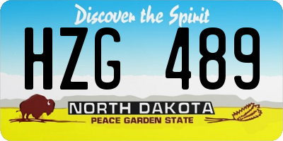ND license plate HZG489