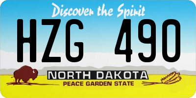 ND license plate HZG490