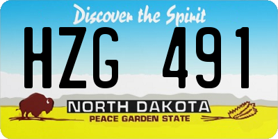 ND license plate HZG491