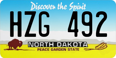 ND license plate HZG492