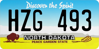 ND license plate HZG493