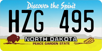 ND license plate HZG495
