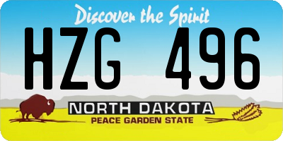ND license plate HZG496