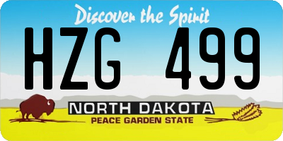ND license plate HZG499