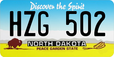 ND license plate HZG502