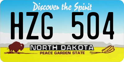 ND license plate HZG504