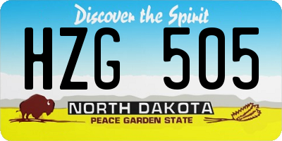 ND license plate HZG505