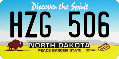 ND license plate HZG506