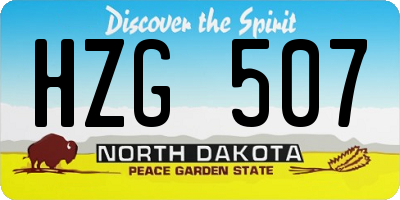 ND license plate HZG507