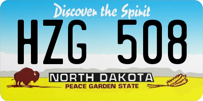 ND license plate HZG508