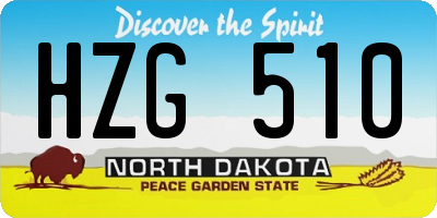 ND license plate HZG510