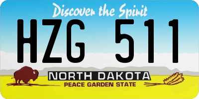 ND license plate HZG511