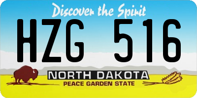 ND license plate HZG516