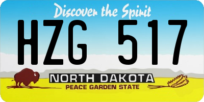 ND license plate HZG517