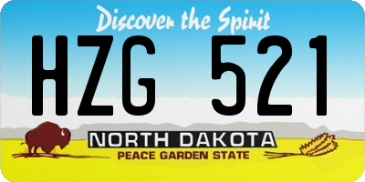 ND license plate HZG521