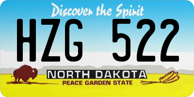 ND license plate HZG522