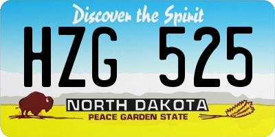 ND license plate HZG525