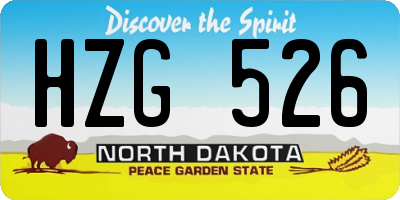 ND license plate HZG526