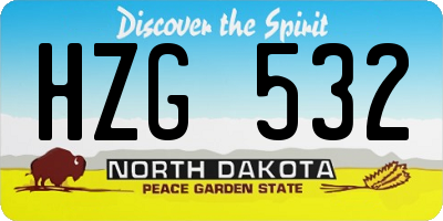 ND license plate HZG532