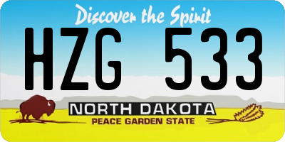 ND license plate HZG533