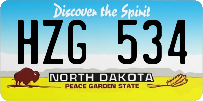 ND license plate HZG534