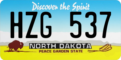 ND license plate HZG537