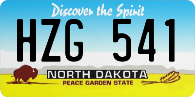 ND license plate HZG541